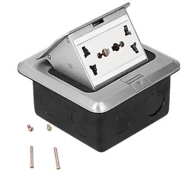 Gulvuttak 6 Hull Innebygd Demping Aluminium Legering Jordet Elektrisk Uttak 13A AC 250V
