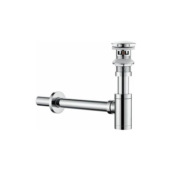 Universal sink drain and siphon kit with overflow, chrome pop-up sink valve and waste drain