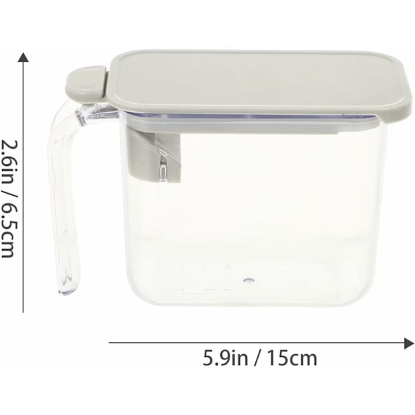 Krydderboks Plastkuleboks Krydderboks Husholdningskrydderboks med lokk og skje for sukker salt krydder-1 stk