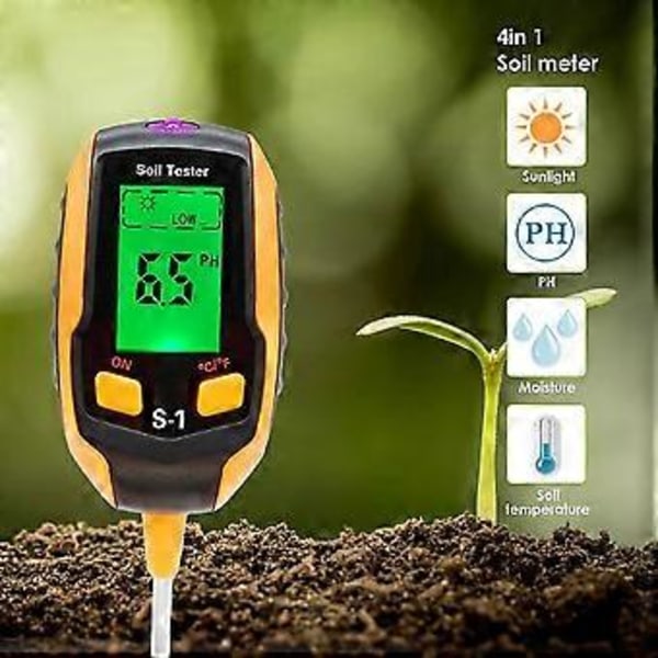 5 i 1 Blomsterpotte Jordtester PH-detektor Fugtighed/Lys/PH/Temperatur