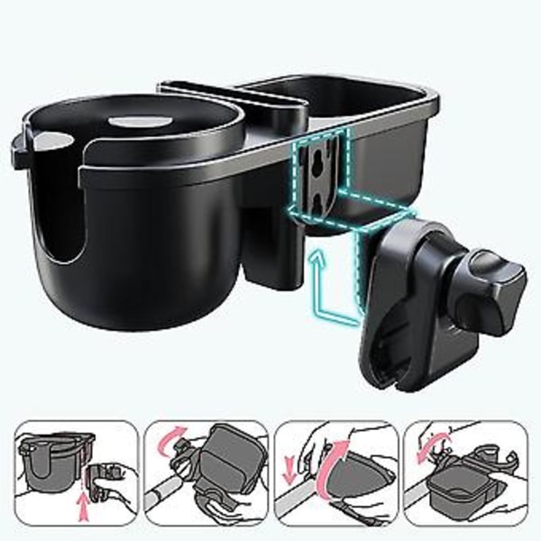 Barnvagn Mugghållare - Bagage Mugghållare - Mugghållare, Rullstolsarmstöd Tillbehör För Gåstol, Rollator, Elektriska Skoterrullstolar, Present Till Mo
