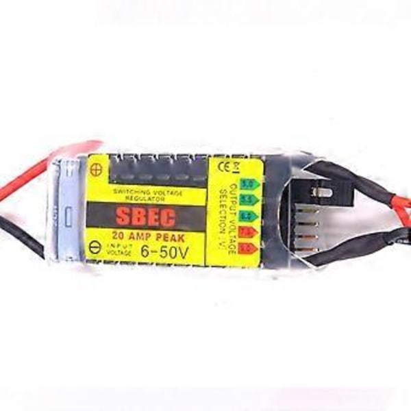 20A BEC SBEC Switching med Jumper för 5V 5.5V 6V 7V eller 9V Drift Högspänningsingång 2-12S för RC Drönare Flygplan
