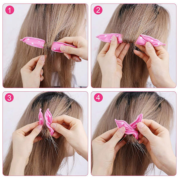 12 stk. No Heat Curlers til langt hår - Diy (6 farver)