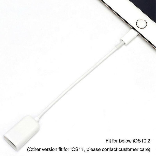 Otg-sovitin iPhonelle: 8-pin Lightning - USB-kaapeli - valkoinen