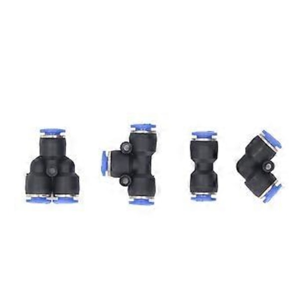 1 Sæt 40 stk. Push to Connect Luftfittings Højtryksbestandig 8 mm Pneumatisk Fittingssæt til Polyurethan Nylon PE-rør