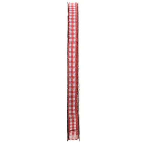 45m Hel Rulle Klippta Längder Gingham Band Sömnadshantverk, 6mm Bred Röd