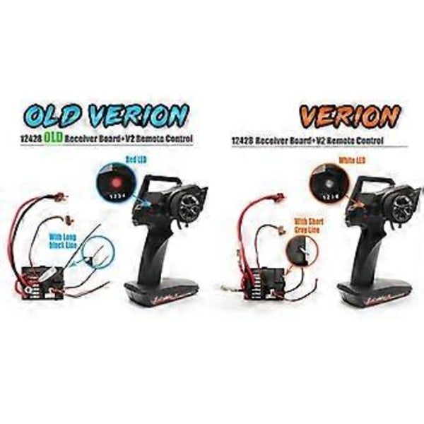 Ny Version 2.4G V2 Sändare Fjärrkontroll för 12428 12423 12427 1/12 RC Bil Reservdelar