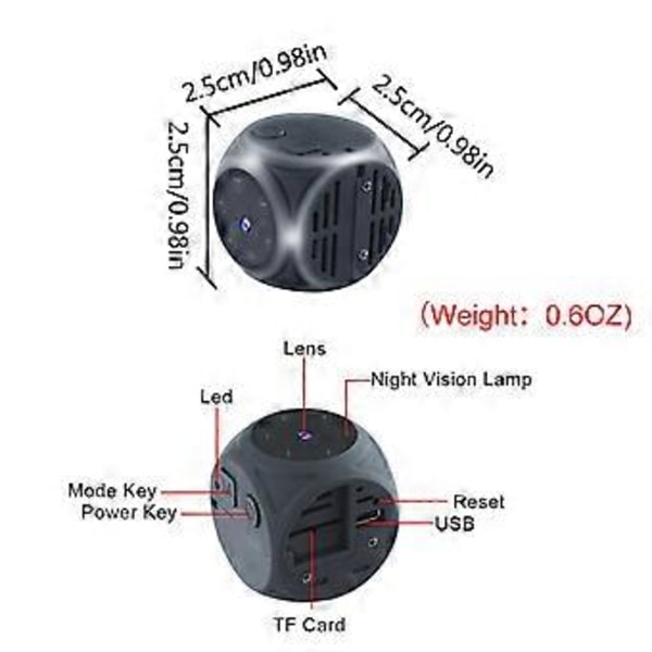 Mini Kamera 1080P Infrapuna Yökuvaus Videokamera Auton DVR Videonauhuri