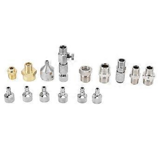 15 st Airbrush Adapter Set Rostfritt Stål Airbrush Snabbkoppling Kopplingar Anslutningskit