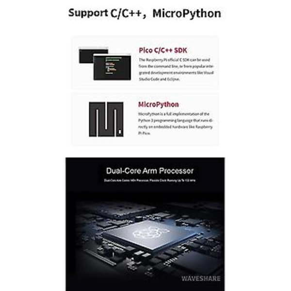 5 st Rp2040- Rp2040 För Mikrokontroller Pico Utvecklingskort Modul Dubbelkärnig M0+ Processor