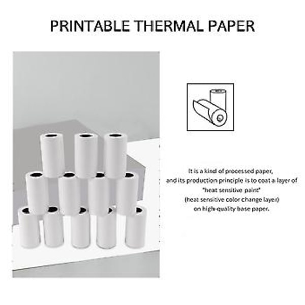 Printbart Klistermærkepapir Blå På Hvidt Direkte Termisk Papir Selvklæbende 57 X 30mm Til Printer 12 Stk