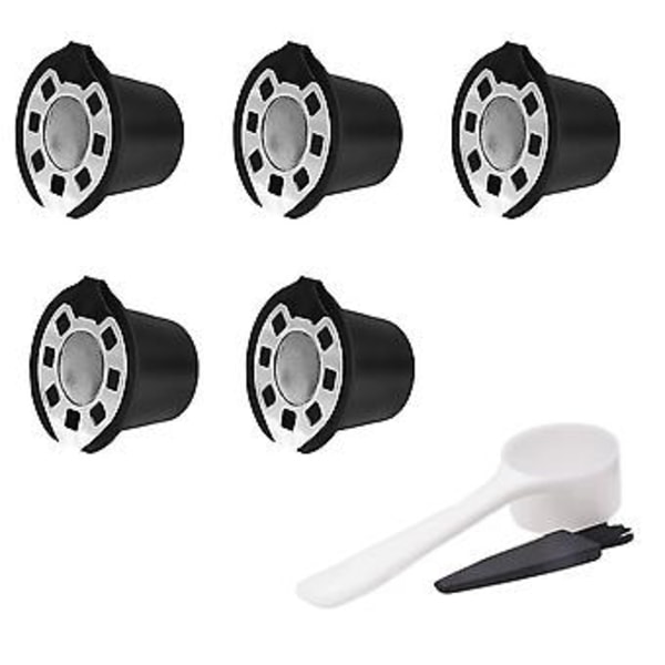 5 stk. kaffefiltre for rustfritt stål Mech gjenfyllbar kaffekapsel Pod Dripper Basket Cup Cafe