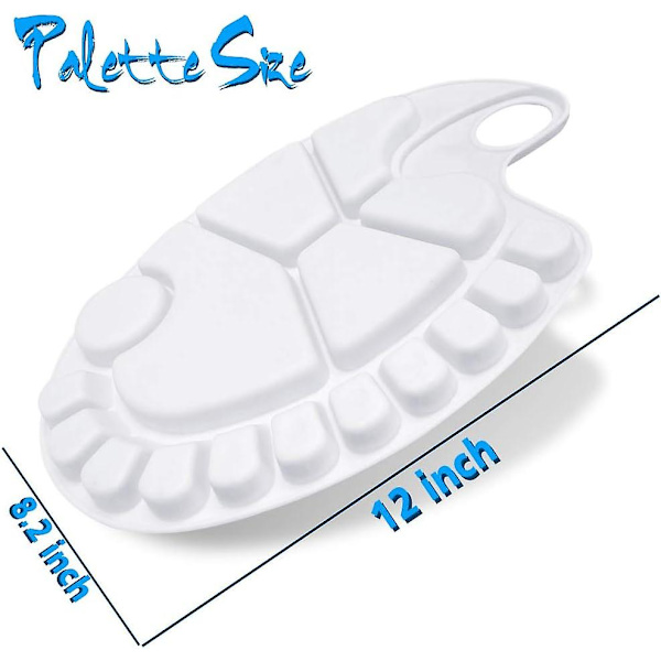 Stor malingspalette - Non-stick plastmalingspalette til kunstmaling, 12 x 8 tommer
