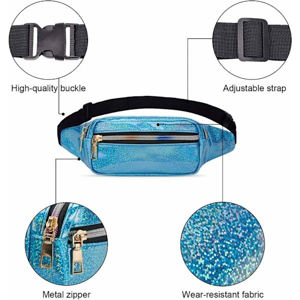 DENUOTOP Höftväska Liten Dam Bältesväska Midjeväska Liten Konstläder Fanny Pack Flickor Sportväska Axelväska Midjeväska Löpning Vandring Semester