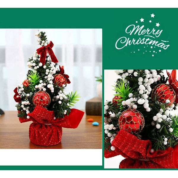 Mini julgran, konstgjord julgran, mini konstgjord gran, god jul-present till hem, butik, kontor, bord, vinterdekorationer (20 cm)