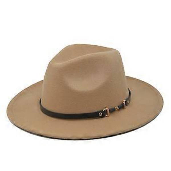Ny fashionabel och elegant jazzhatt europeisk och amerikansk ullhatt vår och höst vinter ull retro litterär hatt med stor brätte