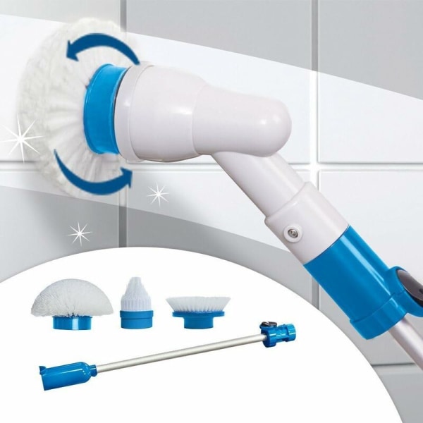 Trådløs roterende elektrisk børste genopladelig badeværelsesrengøring med 3 børster-DENUOTOP