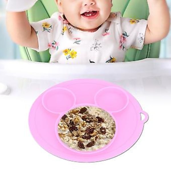 Barnservis, Tecknad Söt Baby Silikon Servis Uppdelade Matplattor Världsklassdesign