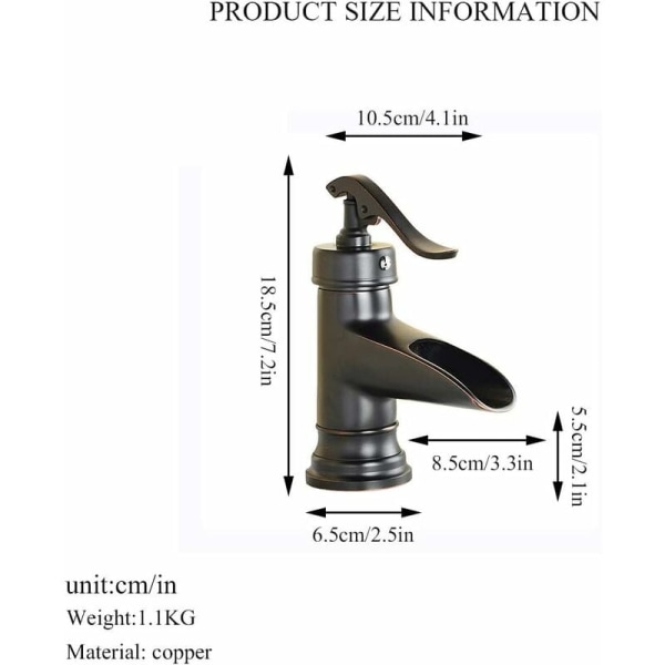 Tvättställsblandare, antik mässingsblandare för handfat, vintage retrostil, varmt och kallt handfat blandare, svart