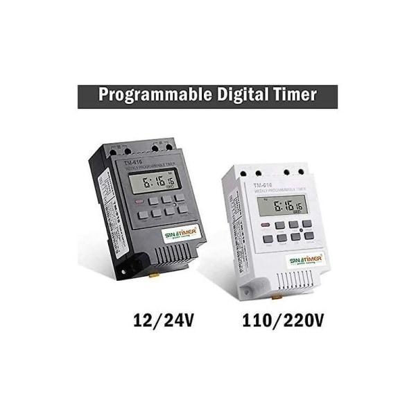 1x Tm616 Reläomkopplare Programmerare, 12v Timer Schema Elektrisk Veckovis Digital