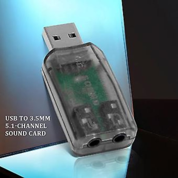 USB - 3,5 mm:n mikrofonikuulokeliitäntä Stereo Kuulokemikrofoni 3D-äänikortti Audioadapteri PC:lle