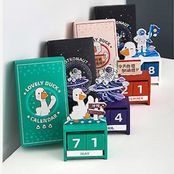Skrivbordskalender i trä, Evighetskalender i trä Nedräkning Månad Datum Block Kalender Träkalender Design i världsklass