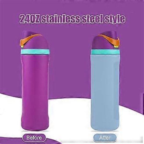 Silikon Vattenflaska Skydd för 24oz, Skydd Anti-Glid Botten Skyddande Ärm Fodral Skydd Grön