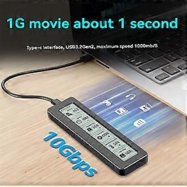M2 NVMe Kabinett USB 3.2 Gen2 10Gbps PCIe SSD Box M.2 NVMe SSD Fodral Intelligent Digital Hälsoövervakning M.2 SSD Fodral