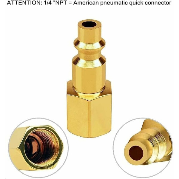 Luftkoblingskontaktsett 1/4\" NPT 12 stk Luftkompressorbeslag Amerikansk pneumatisk hurtigkobling