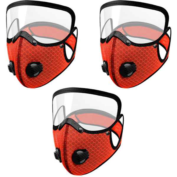 3pcs Sports Mask with Exhalation Valves, Adjustable Dustproof Sports Mask Personal Protection