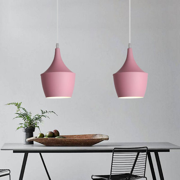 Modern hängande pendellampa inomhus taklampa enkel nordisk ljuskrona rosa