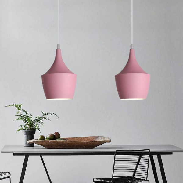 Moderne Pendellys Innendørs hengende taklampe Enkel nordisk lysekrone Rosa