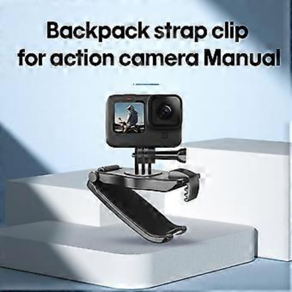 STARTRC Reppukamerakiinnikehihna Klipsikiinnike Pikakiinnitys 360 astetta kääntyvä adapterilla ja M5-ruuvilla, yhteensopiva DJI Action 3/2 Insta360 X3/ Insta360 kanssa