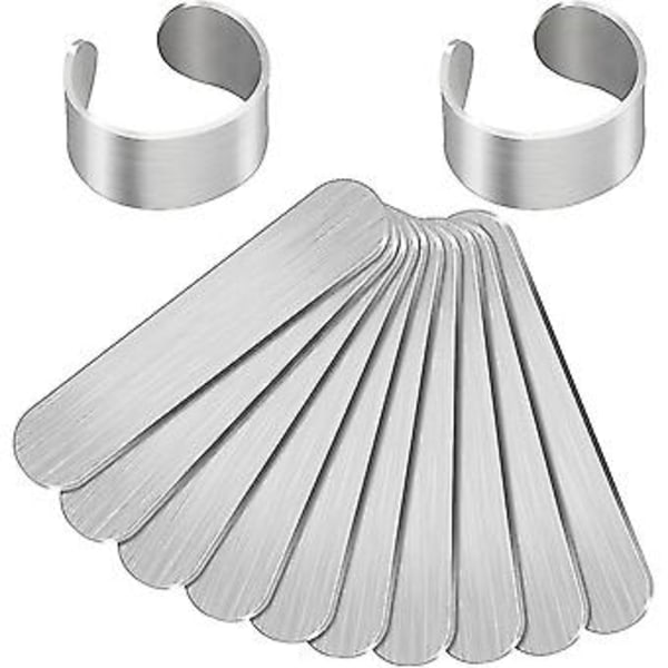 12 Stk Metall Stempling Emner Aluminium Ringer Emner 1,2 x 5,7 cm Bøye Emner Ringer Emner Fo