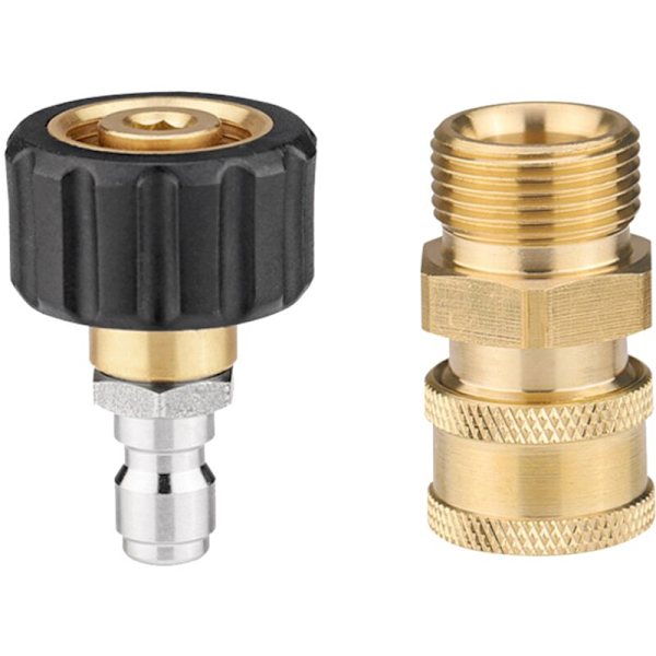 Adapter sæt til højtryksrenser M22-14mm drejelig 1/4 eksternt gevind push-in stik