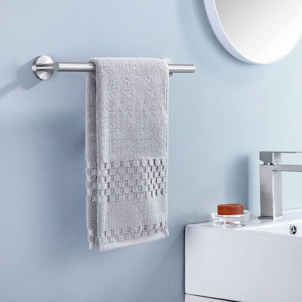 Håndklædeholder 40CM Badeværelse Håndklædeholder Køkken Opvaskeklud Hanger SUS304 Rustfrit Stål RUSTPROOF Væghængt Børstet Stål