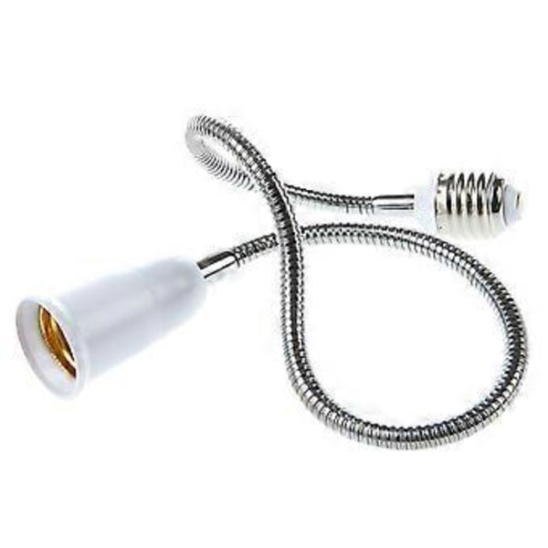E27 till E27 Lampa Glödlampa Flexibel Förlängningsadapter Konverterare (Vit, 60cm)