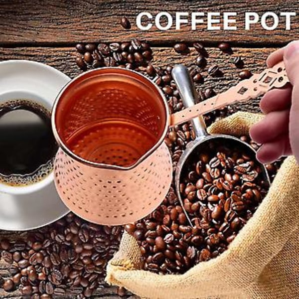 Turkisk kaffekanna i koppar, Turkisk kaffebryggare för Turk Cezve Cafeteria Metall Hand