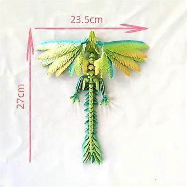 Dynamisk 3D-printet Drage Krystall Drage for Voksne 3D-printet Artikulerende Drage, Laser Rød