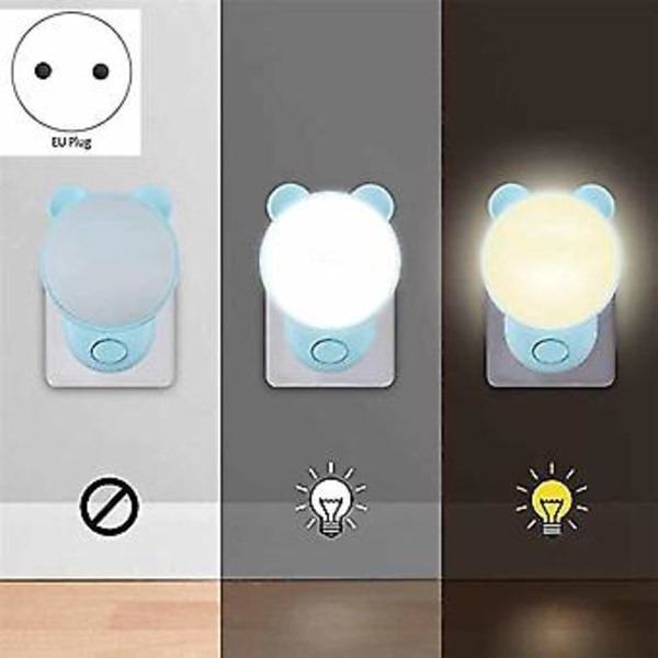 Natlampe Børnestik Med Kontakt LED Lampe 2 stk. Pink EU Stik