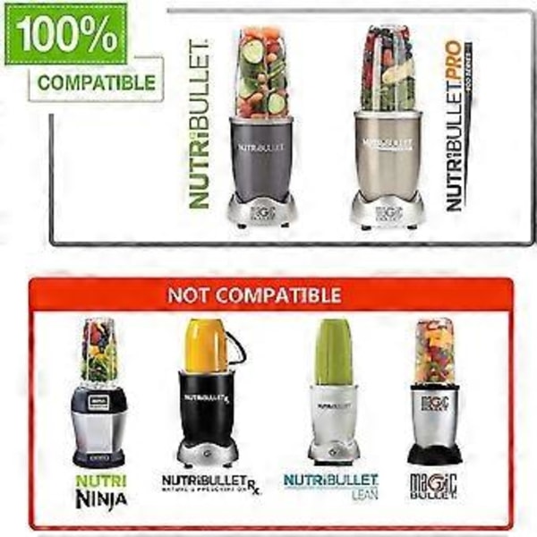 Premium Blenderblad med Lagerbyte i Rostfritt Stål För Nutribullet 900w/600w - Korsformat Blenderblad med O-ring Tätningspackning
