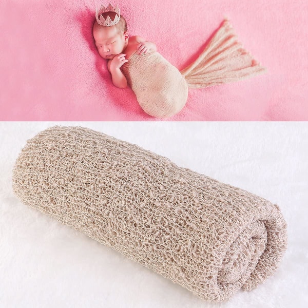 Nyfödd baby fotografering Foto rekvisita Stretch Wrap Baby Long Ripple Wrap (beige)