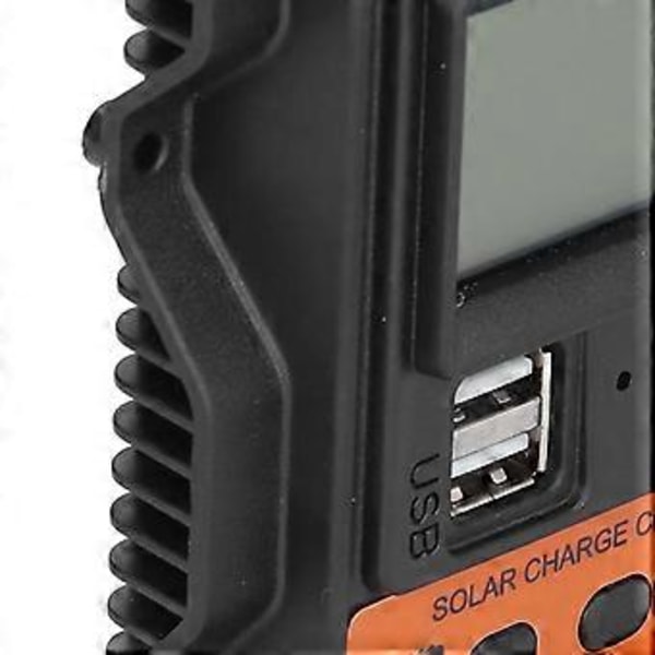 Solar Laddningsregulator LCD-Display Dubbel USB DC 12V24V Urladdningskontroll Regulator 20A