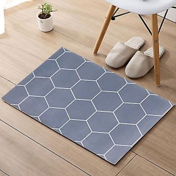 Liukumaton lattiamatto keittiöön, makuuhuoneen matto, kotioven matto, lyhyt malli (geometrinen)