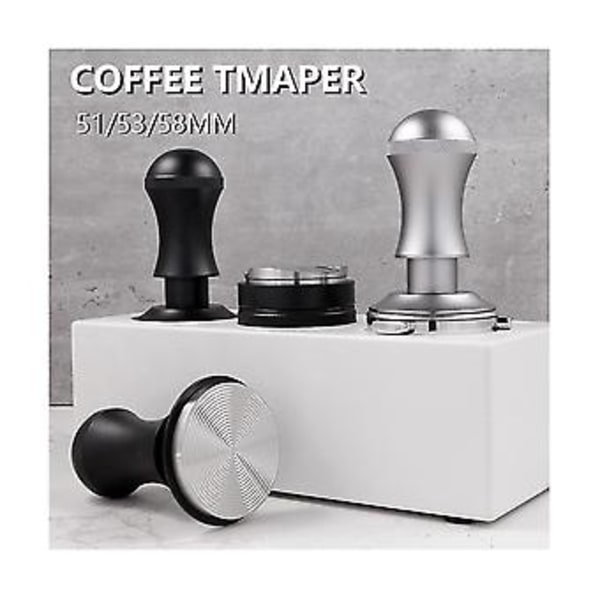 58mm Espresso Tamper, Baristaverktyg Tamper Med , Mindre Stålgänga Bm Silver