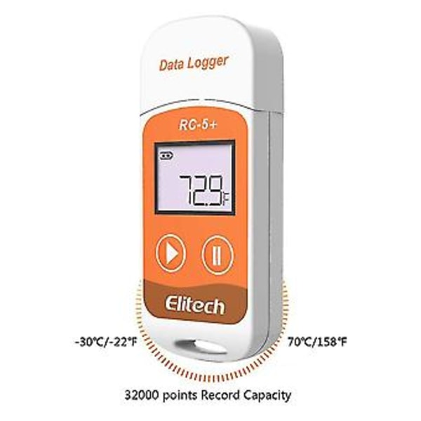 Rc-5+ Pdf Usb Temperatur Datalogger Återanvändbar Rec 32000 För , Kedja