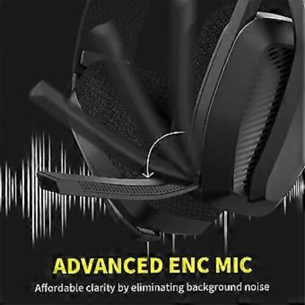 BW06 2.4G Trådlöst Gaming Headset med Flip ENC Mikrofon för PC, , , Gamer Dual Mode Bluetooth Hörlurar - Svart