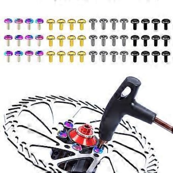 12 Stycken Cykel Skivbroms Rotor Fästbultar Bromsskruvar Cykeltillbehör