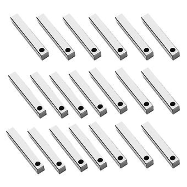 20 st Mindre Stål 3d Rekt Stämpl Blanks, 3,8 cm X 0,6 cm Hängen Metall Stämplar