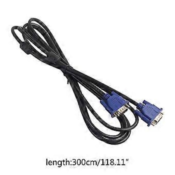 för 3m VGA 15 Pin Hane Till Hane Förlängningskabel För PC Laptop Projektor HDTV